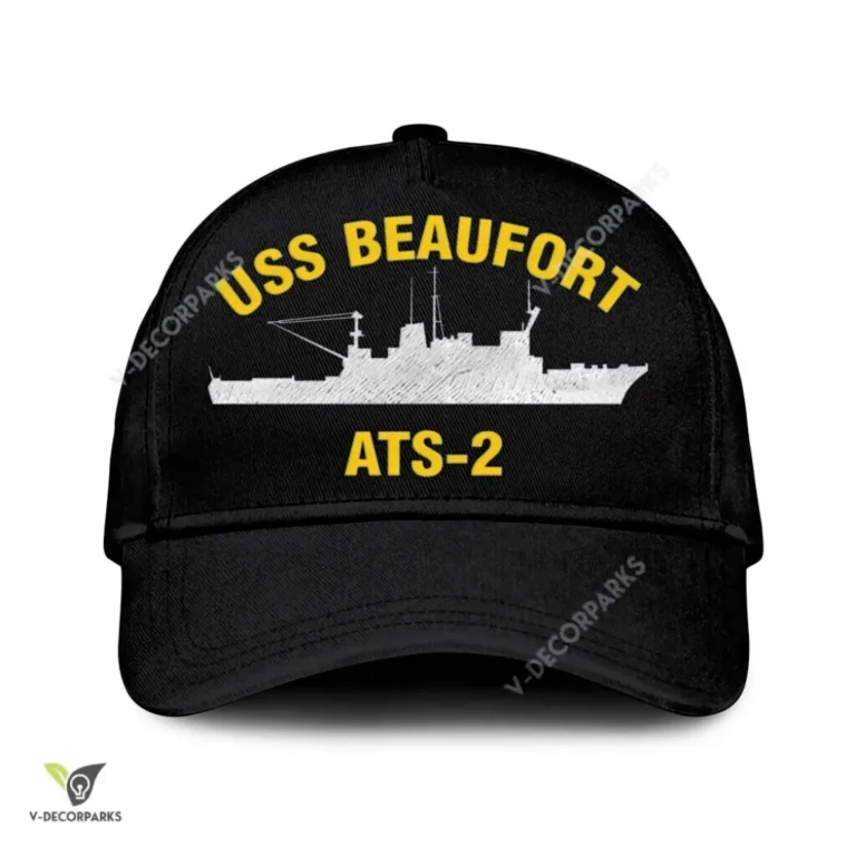 Uss Beaufort Ats 2 Classic Baseball Cap Gift For Navy Veteran, Custom Print/embroidered Us Navy Ships Classic Cap
