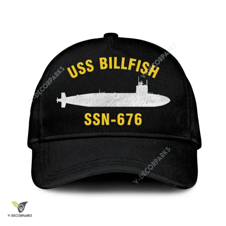Uss Billfish Ssn-676 Classic Baseball Cap Gift For Navy Veteran, Custom Print/embroidered Us Navy Ships Classic Cap