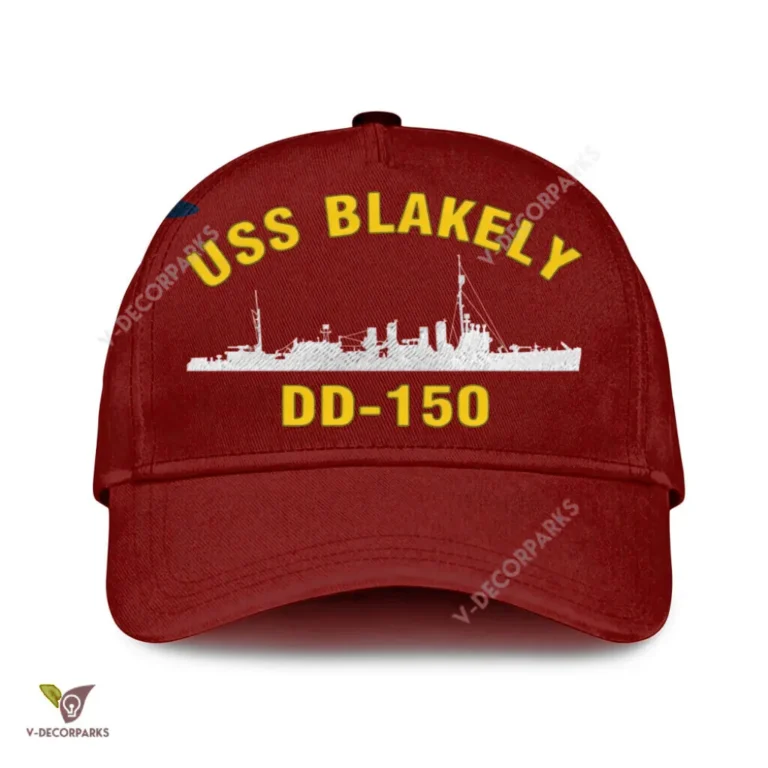 Uss Blakely Dd-150 Classic Baseball Cap Gift For Navy Veteran, Custom Print/embroidered Us Navy Ships Classic Cap
