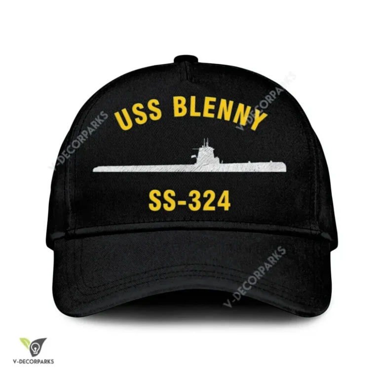 Uss Blenny Ss 324 Classic Baseball Cap Gift For Navy Veteran, Custom Print/embroidered Us Navy Ships Classic Cap