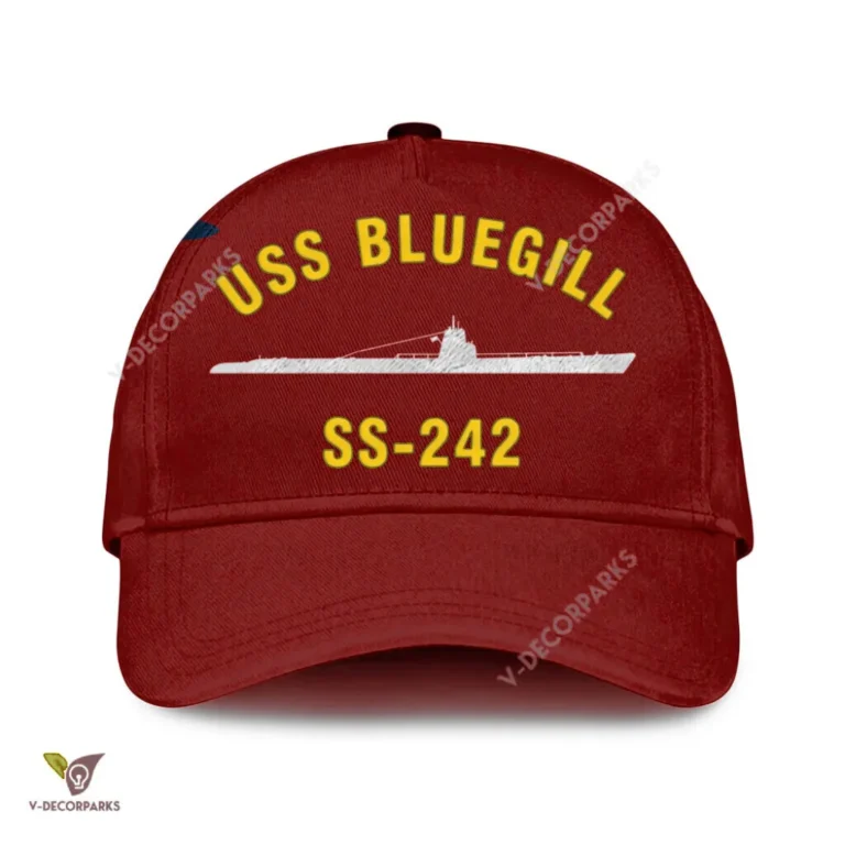 Uss Bluegill Ss 242 Classic Baseball Cap Gift For Navy Veteran, Custom Print/embroidered Us Navy Ships Classic Cap