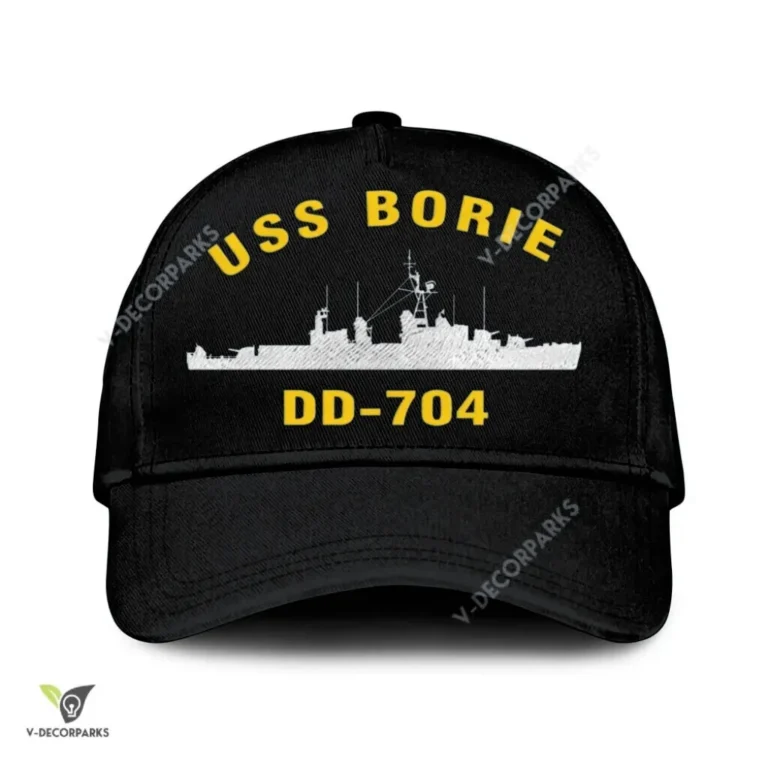 Uss Borie Dd-704 Classic Baseball Cap Gift For Navy Veteran, Custom Print/embroidered Us Navy Ships Classic Cap