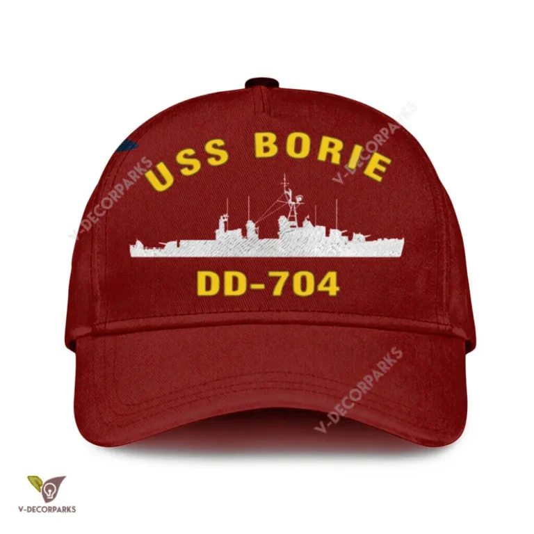 Uss Borie Dd-704 Classic Baseball Cap Gift For Navy Veteran, Custom Print/embroidered Us Navy Ships Classic Cap