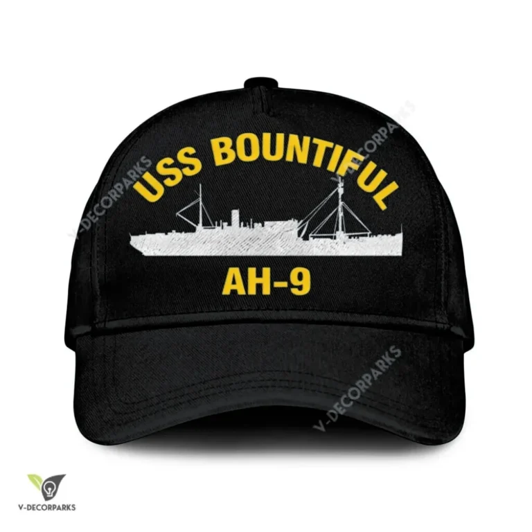 Uss Bountiful Ah 9 Classic Baseball Cap Gift For Navy Veteran, Custom Print/embroidered Us Navy Ships Classic Cap
