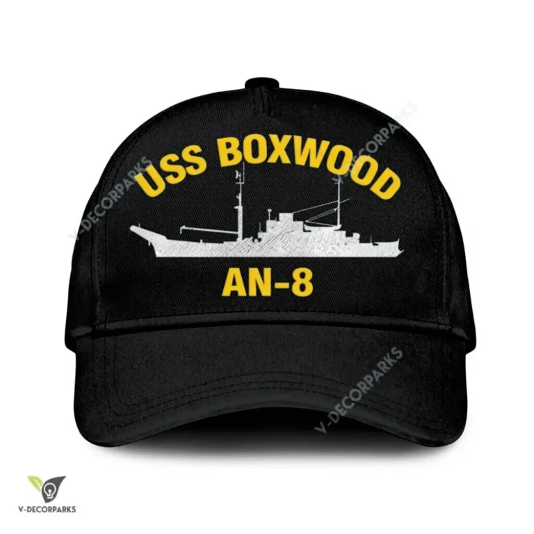 Uss Boxwood An-8 Classic Baseball Cap Gift For Navy Veteran, Custom Print/embroidered Us Navy Ships Classic Cap