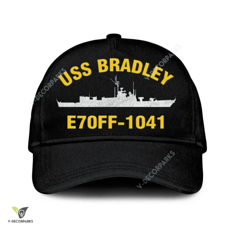 Uss Bradley E70ff 1041 Classic Baseball Cap Gift For Navy Veteran, Custom Print/embroidered Us Navy Ships Classic Cap