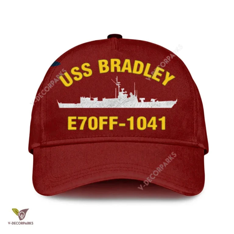 Uss Bradley E70ff 1041 Classic Baseball Cap Gift For Navy Veteran, Custom Print/embroidered Us Navy Ships Classic Cap