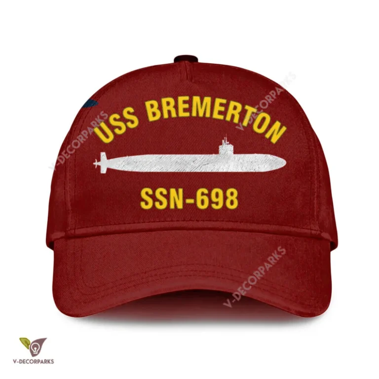 Uss Bremerton Ssn-698 Classic Baseball Cap Gift For Navy Veteran, Custom Print/embroidered Us Navy Ships Classic Cap