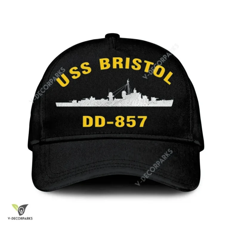 Uss Bristol Dd-857 Classic Baseball Cap Gift For Navy Veteran, Custom Print/embroidered Us Navy Ships Classic Cap