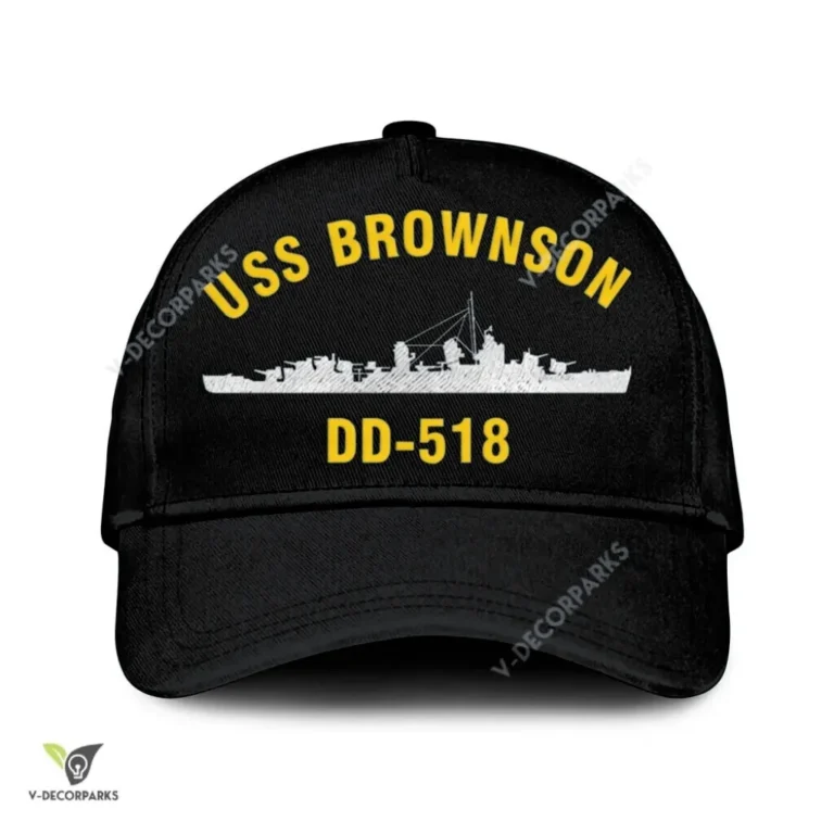 Uss Brownson Dd-518 Classic Baseball Cap Gift For Navy Veteran, Custom Print/embroidered Us Navy Ships Classic Cap