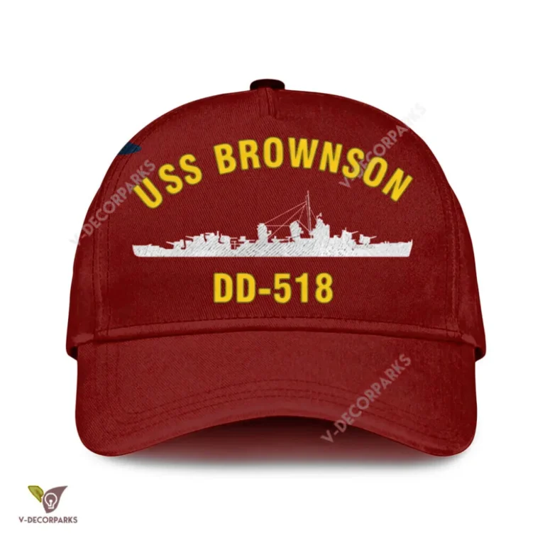 Uss Brownson Dd-518 Classic Baseball Cap Gift For Navy Veteran, Custom Print/embroidered Us Navy Ships Classic Cap