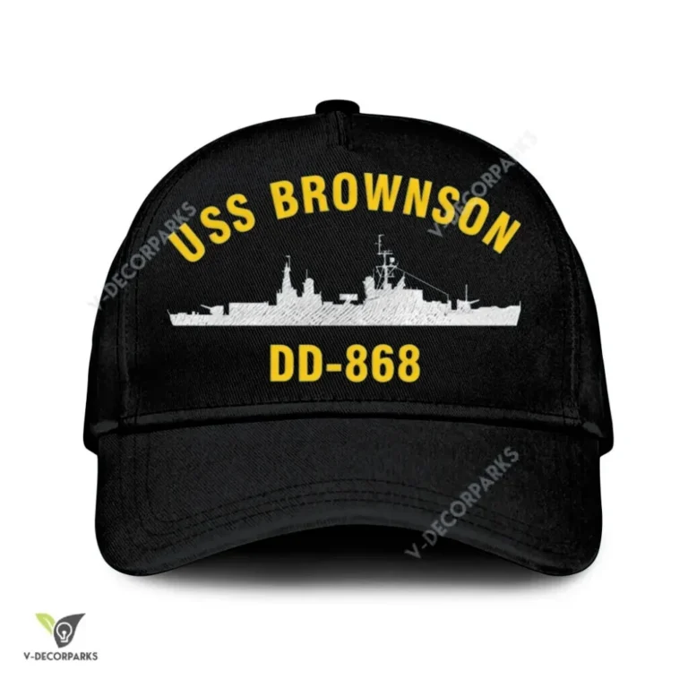 Uss Brownson Dd-868 Classic Baseball Cap Gift For Navy Veteran, Custom Print/embroidered Us Navy Ships Classic Cap