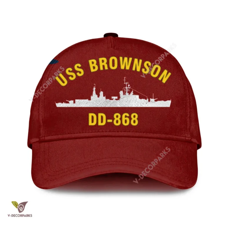 Uss Brownson Dd-868 Classic Baseball Cap Gift For Navy Veteran, Custom Print/embroidered Us Navy Ships Classic Cap