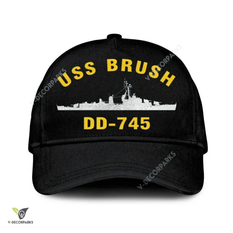 Uss Brush Dd-745 Classic Baseball Cap Gift For Navy Veteran, Custom Print/embroidered Us Navy Ships Classic Cap