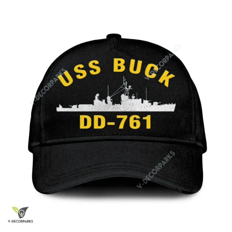 Uss Buck Dd-761 Classic Baseball Cap Gift For Navy Veteran, Custom Print/embroidered Us Navy Ships Classic Cap