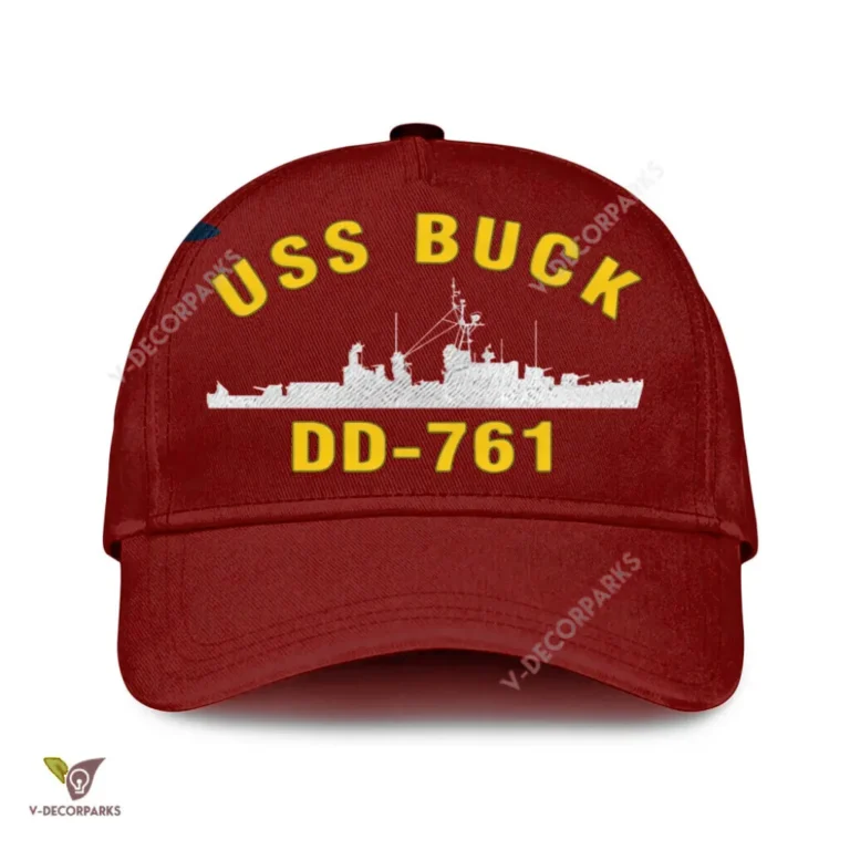 Uss Buck Dd-761 Classic Baseball Cap Gift For Navy Veteran, Custom Print/embroidered Us Navy Ships Classic Cap