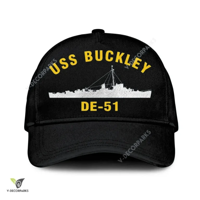 Uss Buckley De-51 Classic Baseball Cap Gift For Navy Veteran, Custom Print/embroidered Us Navy Ships Classic Cap