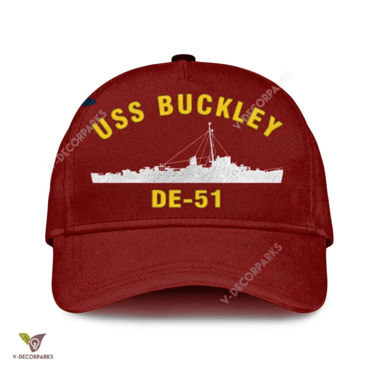 Uss Buckley De-51 Classic Baseball Cap Gift For Navy Veteran, Custom Print/embroidered Us Navy Ships Classic Cap