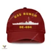 Uss Bunch De-694 Classic Baseball Cap Gift For Navy Veteran, Custom Print/embroidered Us Navy Ships Classic Cap