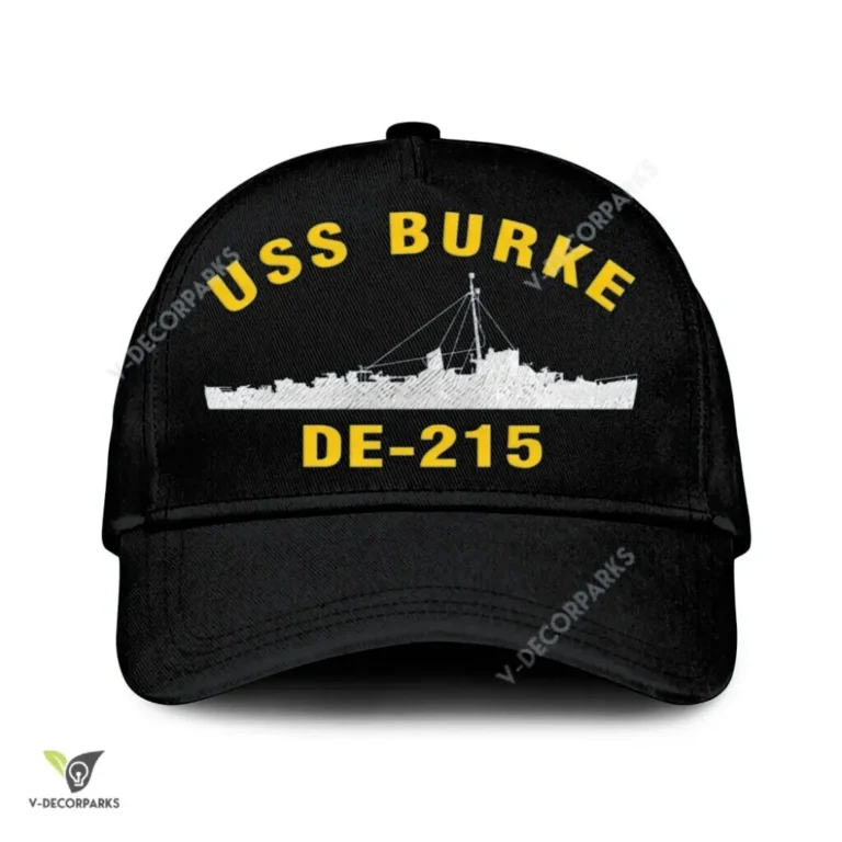 Uss Burke De-215 Classic Baseball Cap Gift For Navy Veteran, Custom Print/embroidered Us Navy Ships Classic Cap