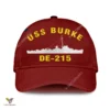 Uss Burke De-215 Classic Baseball Cap Gift For Navy Veteran, Custom Print/embroidered Us Navy Ships Classic Cap
