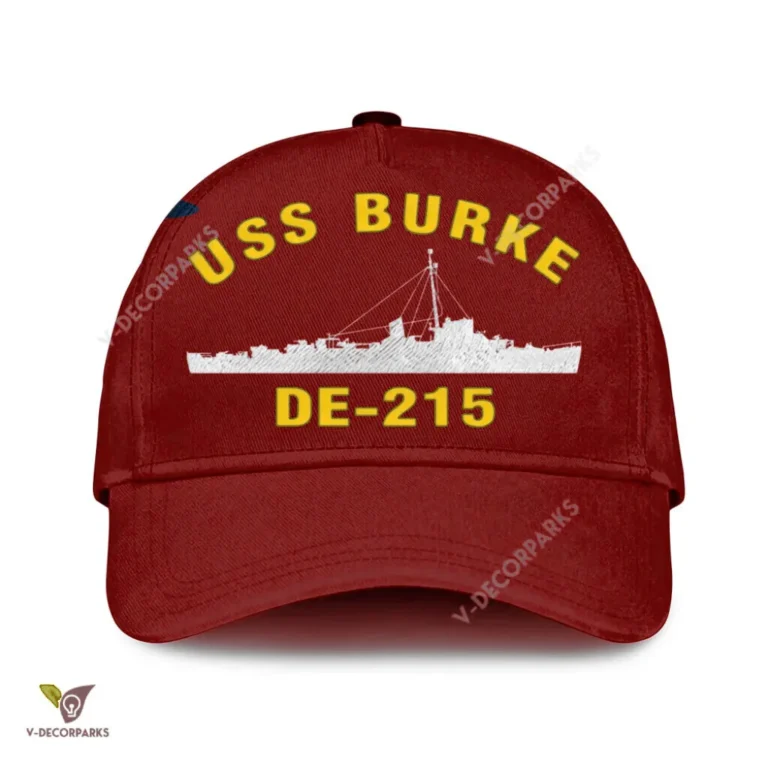 Uss Burke De-215 Classic Baseball Cap Gift For Navy Veteran, Custom Print/embroidered Us Navy Ships Classic Cap