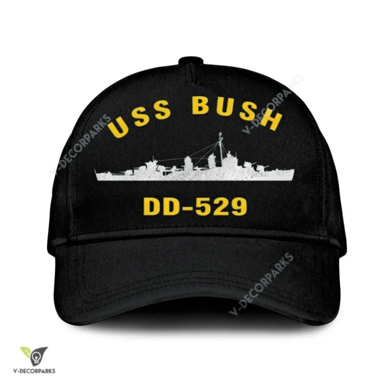 Uss Bush Dd-529 Classic Baseball Cap Gift For Navy Veteran, Custom Print/embroidered Us Navy Ships Classic Cap