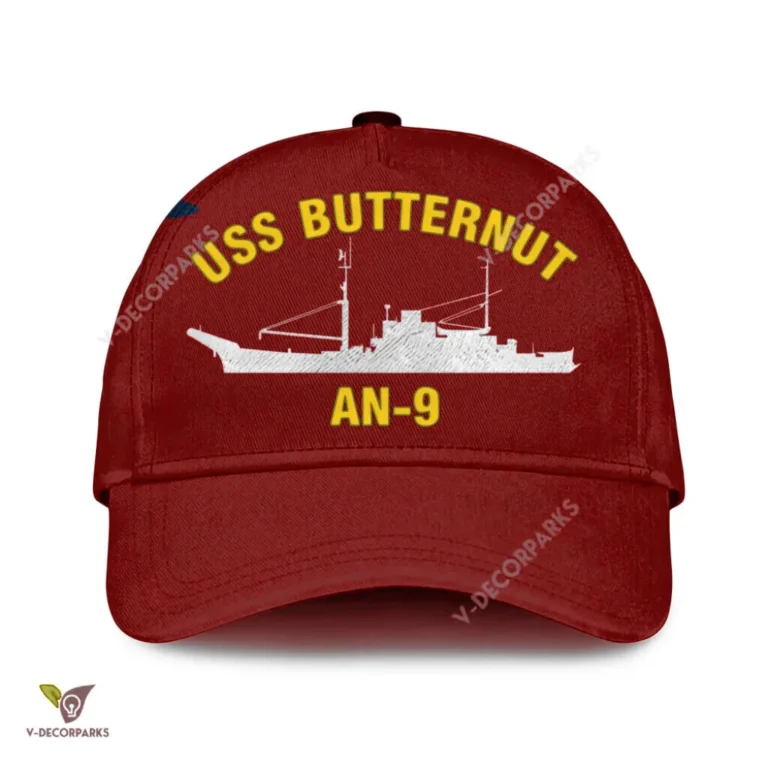 Uss Butternut An-9 Classic Baseball Cap Gift For Navy Veteran, Custom Print/embroidered Us Navy Ships Classic Cap