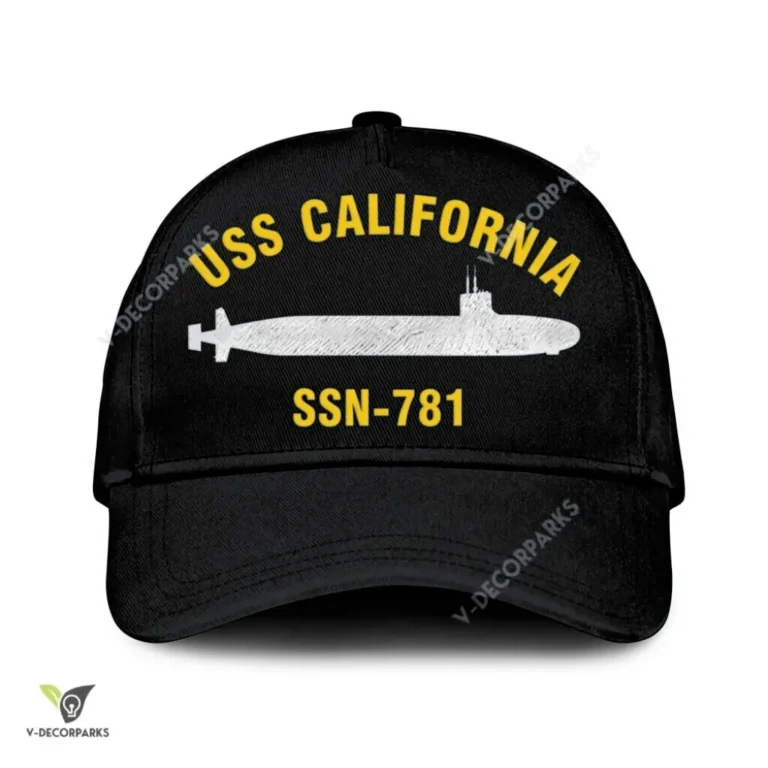 Uss California Ssn-781 Classic Baseball Cap Gift For Navy Veteran, Custom Print/embroidered Us Navy Ships Classic Cap