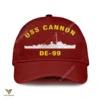 Uss Cannon De-99 Classic Baseball Cap Gift For Navy Veteran, Custom Print/embroidered Us Navy Ships Classic Cap