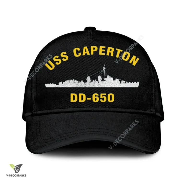 Uss Caperton Dd-650 Classic Baseball Cap Gift For Navy Veteran, Custom Print/embroidered Us Navy Ships Classic Cap