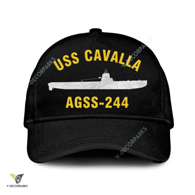 Uss Cavalla Agss-244 Classic Baseball Cap Gift For Navy Veteran, Custom Print/embroidered Us Navy Ships Classic Cap