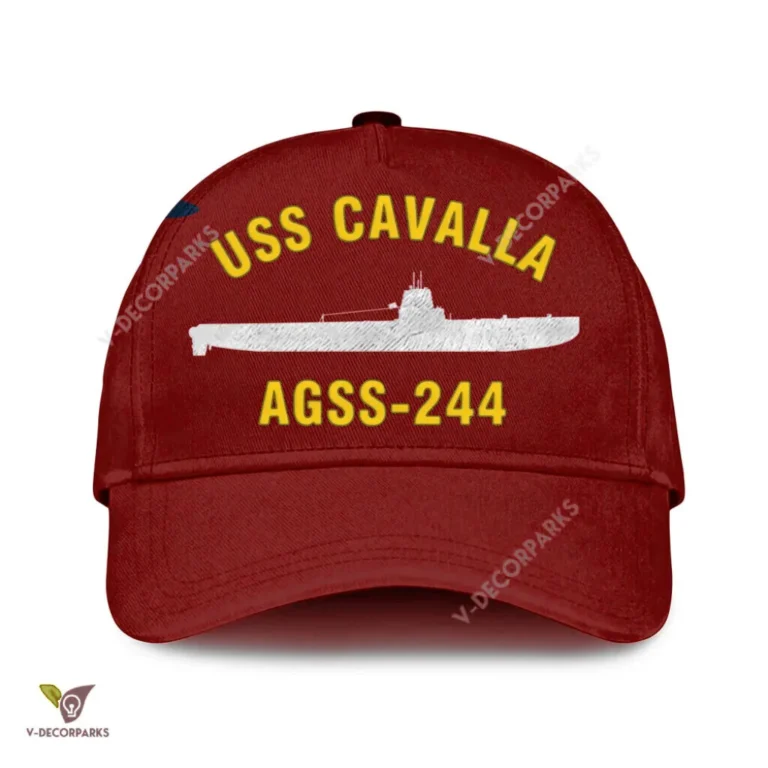 Uss Cavalla Agss-244 Classic Baseball Cap Gift For Navy Veteran, Custom Print/embroidered Us Navy Ships Classic Cap