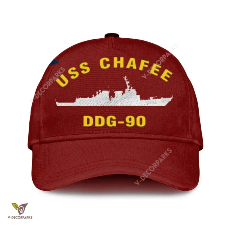 Uss Chafee Ddg-90 Classic Baseball Cap Gift For Navy Veteran, Custom Print/embroidered Us Navy Ships Classic Cap