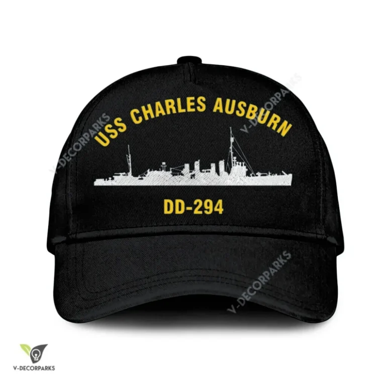Uss Charles Ausburn Dd-294 Classic Baseball Cap Gift For Navy Veteran, Custom Print/embroidered Us Navy Ships Classic Cap