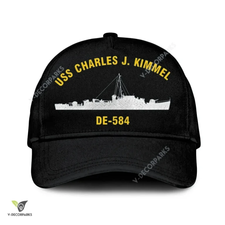 Uss Charles J. Kimmel De-584 Classic Baseball Cap Gift For Navy Veteran, Custom Print/embroidered Us Navy Ships Classic Cap