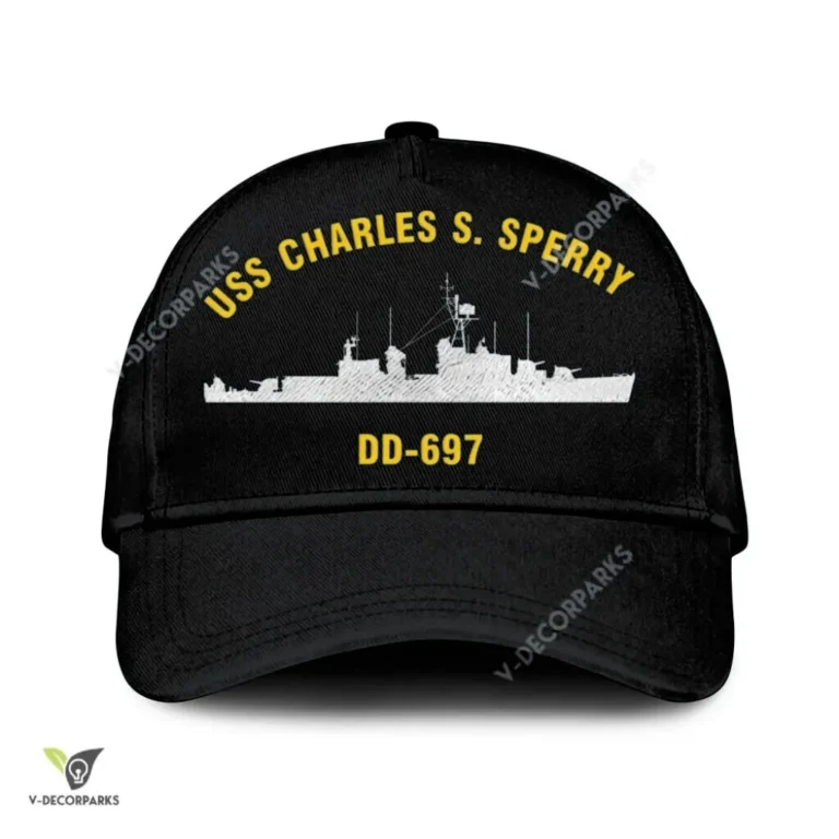 Uss Charles S. Sperry Dd-697 Classic Baseball Cap Gift For Navy Veteran, Custom Print/embroidered Us Navy Ships Classic Cap