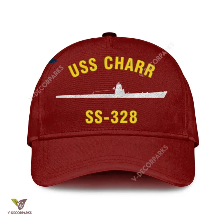 Uss Charr Ss-328 Classic Baseball Cap Gift For Navy Veteran, Custom Print/embroidered Us Navy Ships Classic Cap