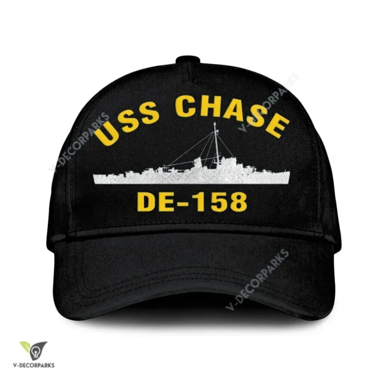 Uss Chase De-158 Classic Baseball Cap Gift For Navy Veteran, Custom Print/embroidered Us Navy Ships Classic Cap