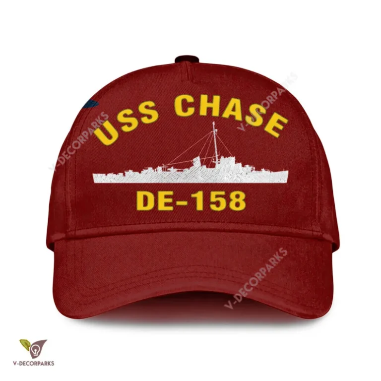 Uss Chase De-158 Classic Baseball Cap Gift For Navy Veteran, Custom Print/embroidered Us Navy Ships Classic Cap