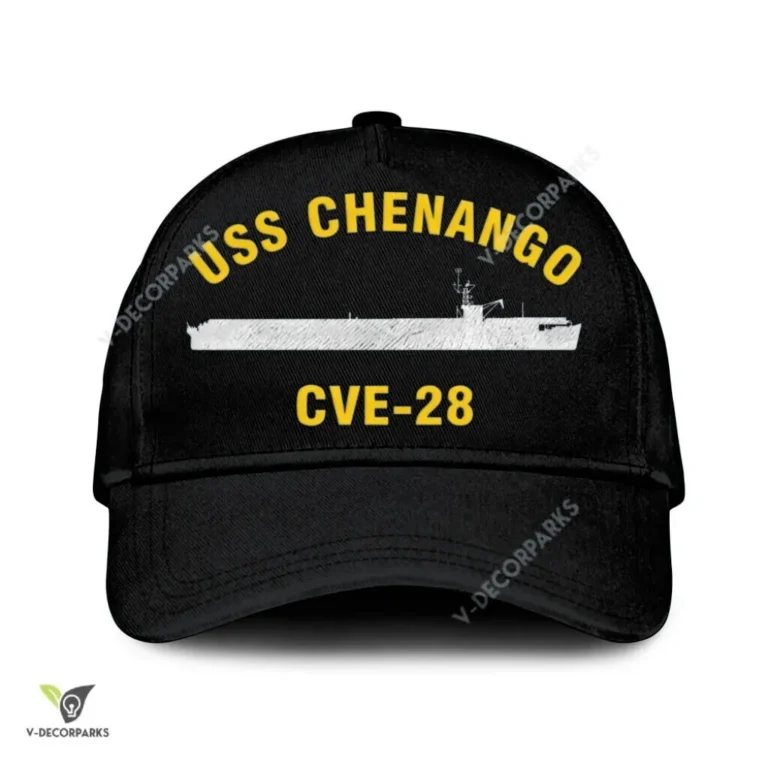 Uss Chenango Cve-28 Classic Baseball Cap Gift For Navy Veteran, Custom Print/embroidered Us Navy Ships Classic Cap