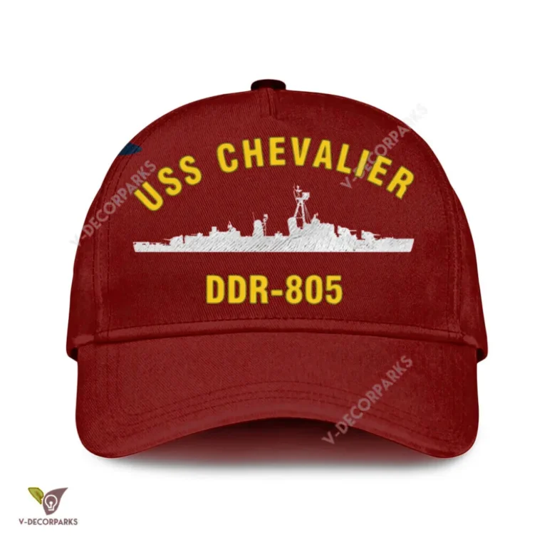 Uss Chevalier Ddr-805 Classic Baseball Cap Gift For Navy Veteran, Custom Print/embroidered Us Navy Ships Classic Cap