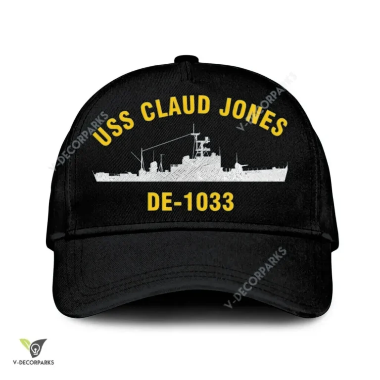 Uss Claud Jones De-1033 Classic Baseball Cap Gift For Navy Veteran, Custom Print/embroidered Us Navy Ships Classic Cap