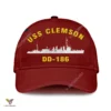 Uss Clemson Dd-186 Classic Baseball Cap Gift For Navy Veteran, Custom Print/embroidered Us Navy Ships Classic Cap