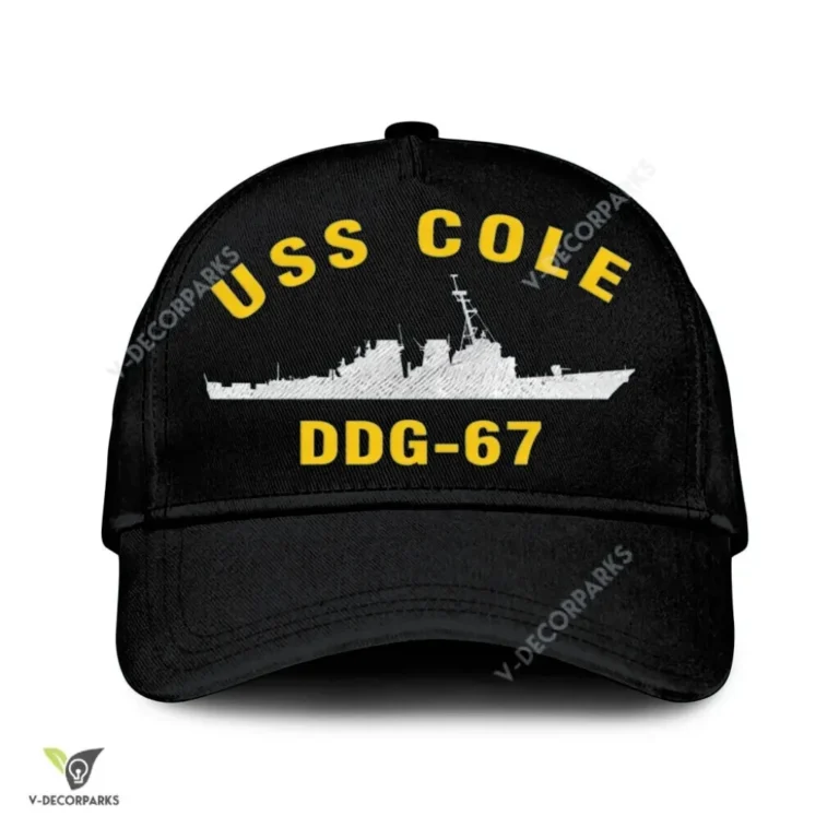 Uss Cole Ddg-67 Classic Baseball Cap Gift For Navy Veteran, Custom Print/embroidered Us Navy Ships Classic Cap