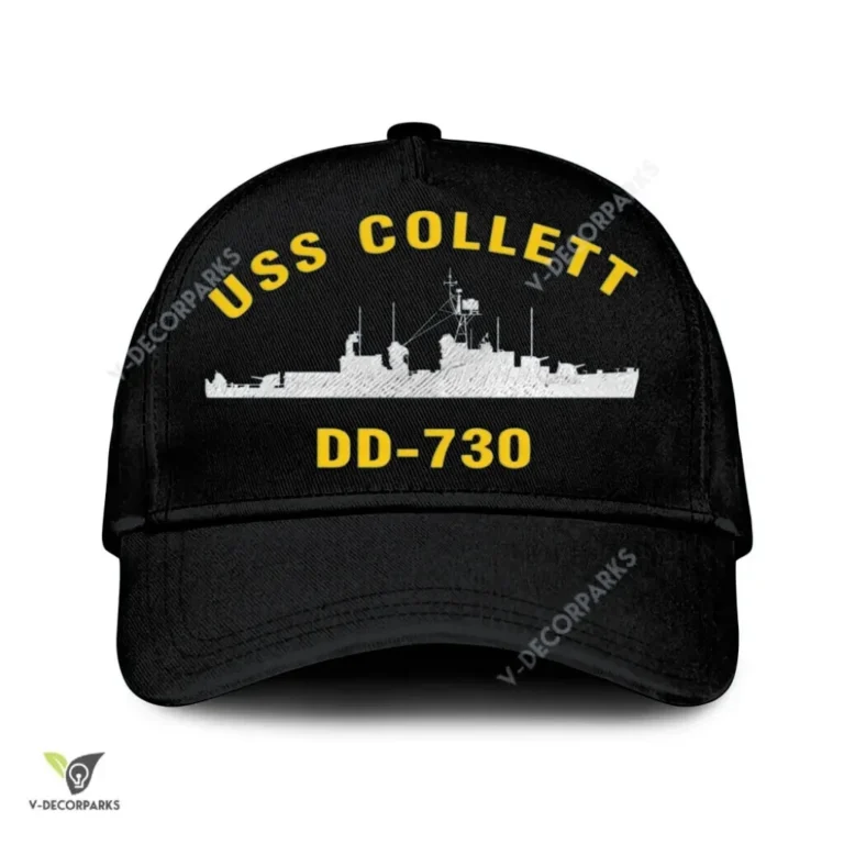 Uss Collett Dd-730 Classic Baseball Cap Gift For Navy Veteran, Custom Print/embroidered Us Navy Ships Classic Cap