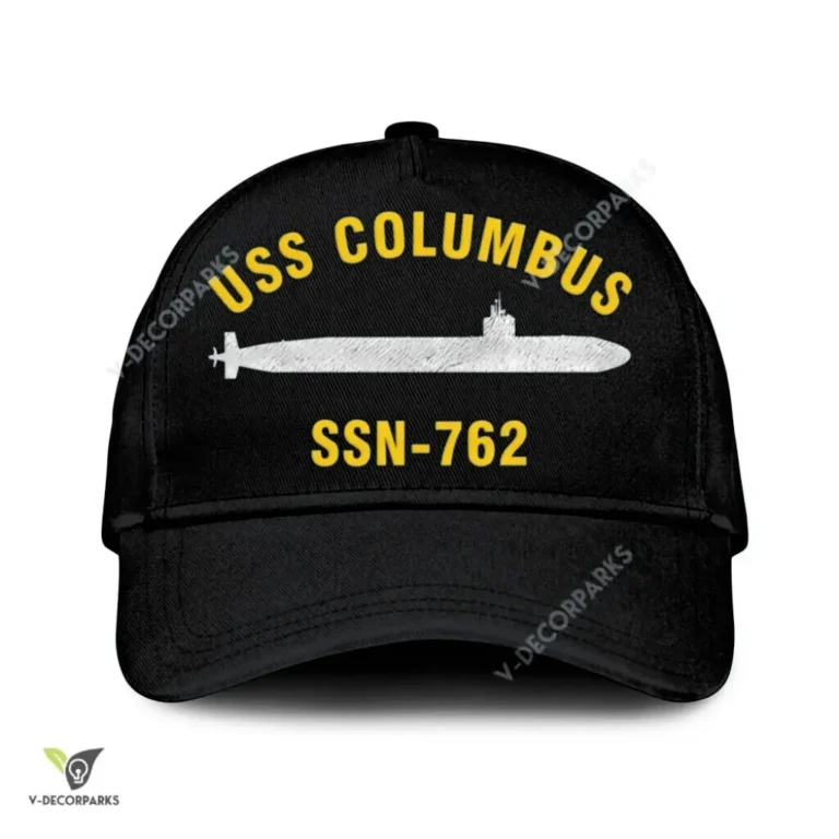 Uss Columbus Ssn 762 V2 Classic Baseball Cap Gift For Navy Veteran, Custom Print/embroidered Us Navy Ships Classic Cap