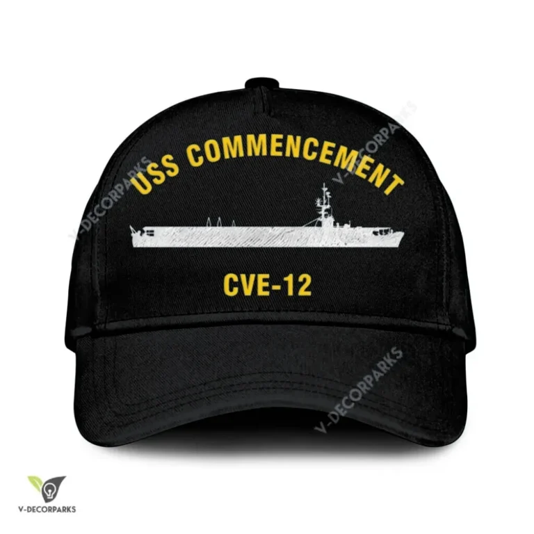 Uss Commencement Bay Cve-105 Classic Baseball Cap Gift For Navy Veteran, Custom Print/embroidered Us Navy Ships Classic Cap