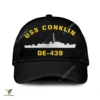Uss Conklin De-439 Classic Baseball Cap Gift For Navy Veteran, Custom Print/embroidered Us Navy Ships Classic Cap