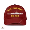 Uss Conklin De-439 Classic Baseball Cap Gift For Navy Veteran, Custom Print/embroidered Us Navy Ships Classic Cap